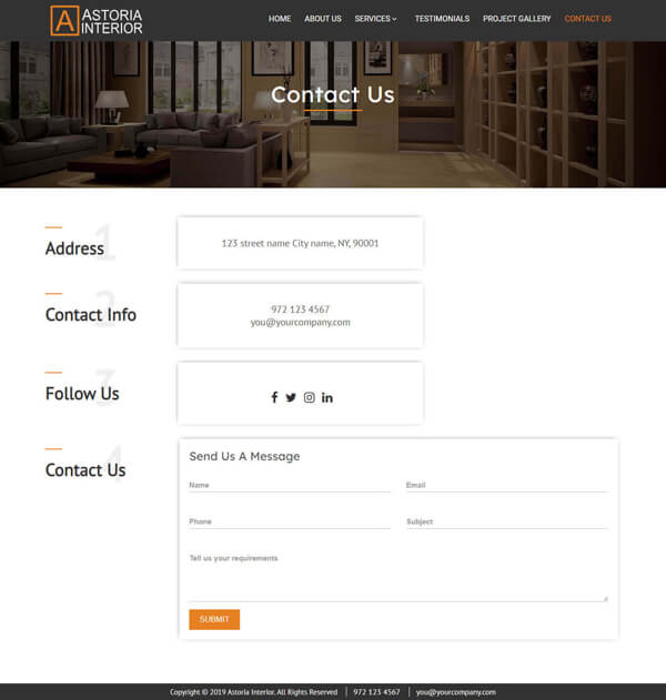 Get Premade interior web design at $39/mo. | Lease A Website