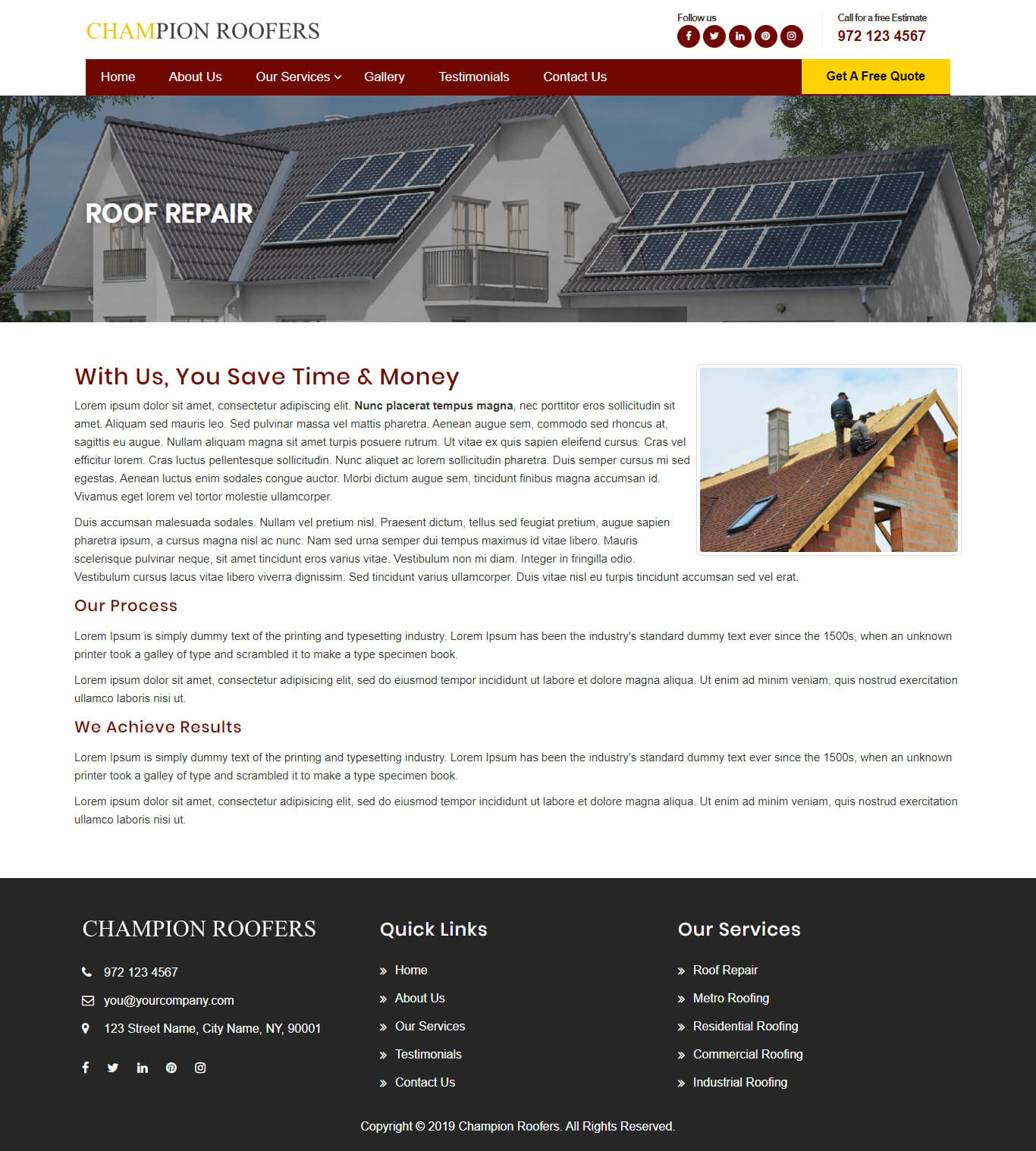 Professional Roofing  Designs from 39/mo. Lease A site